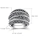 Mytys Vintage Silver Rings for Women Girl Fashion Black Marcasite Cluster Rings Size 6 7 8 9 10