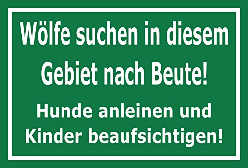 Melis-Folienwerkstatt Schild Wolfs-Gebiet - 15x10cm - 3mm Aluverbund â 20 VAR S00359-096-E