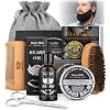 Beard Growth Kit, Beard Grooming Kit for Men with Beard Growth Oil, Beard Brush, Balm, Comb, Mustache Scissors, Storage…
