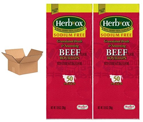 Hormel Herb Ox Beef Bouillon Sodium Free 50 Packets (Case of 2)
