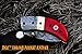 DKC Knives (5 8/18) Sale DKC-43 RED Thumb Damascus Steel Folding Pocket Knife 3.5