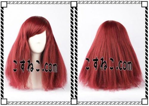 Amazon ロリータ オシャレ用 ウィッグ ミディアム カーリー ヘア レッド ブラウン 赤茶色 茶髪 こすねこ コスプレ 仮装 通販