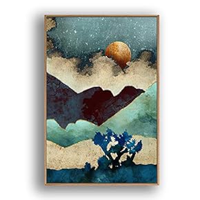 Framed Canvas Home Artwork Decoration Nordic Style Scenery Canvas Wall Art for Living Room, Bedroom - 16x24 inches