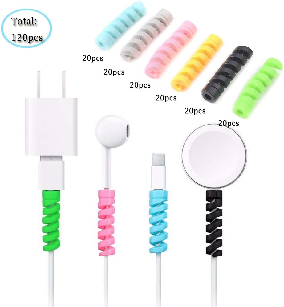120 Pieces Phone Cord Protector, Cable Saver, TPR Silicone Flexibility Cable... eBay