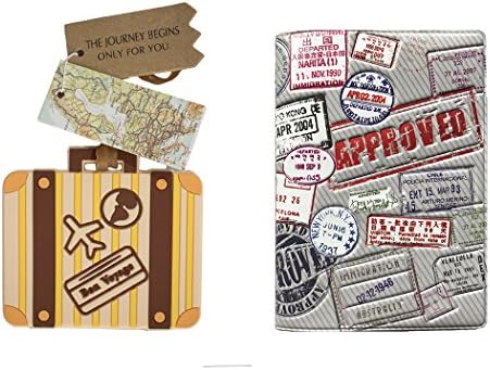 Passport Cover - Holder - for Men &amp; Women - w/ Leather Luggage Tag (Visa)