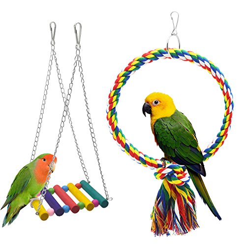Buy 2pcs Parakeets Bird Swing, Doubletwo Parrot Toys Bird Cage