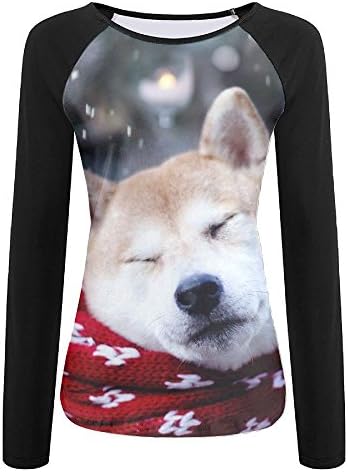 Tokuy Women's Shiba Inu Comfort Long Sleeve T-Shirt