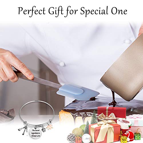 EIGSO Baker Bracelet Baker Chef Gift Inspirational Gifts for Baker Pastry Chef Culinary Students The Secret Ingredient is Always Love Fabulous Baker Baking Bracelet(Secret Love-BR) - Thumbnail 6