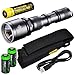 EdisonBright Nitecore MH25 CREE XM-L U2 LED 960 Lumen USB Rechargeable Flashlight, 18650 rechargeable Li-ion protected battery, USB charging cable and Holster with 2 X CR123A lithium Batteries bundle