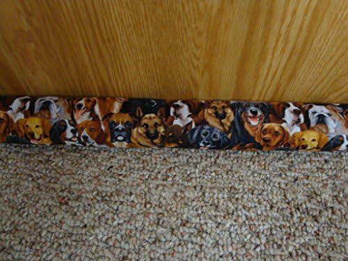 Door Draft, Light, Dust Stopper Natural Fragrant Balsam, Many Colors &amp; Sizes - Quality USA Made (2" x 32", Packed Dogs (Little Pattern))