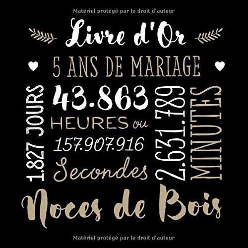 Amazon Fr Livre D Or 5 Ans De Mariage Decoration Pour La Fete