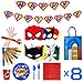 Superhero Party Supplies - Superhero Birthday Party Favors Set - Felt Masks for Kids - Slap Bracelets - Favor Bags - Banner & Decorations - Plates Cups Napkins Silverware