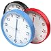 Vremi 10 Inch Silent Universal Round Wall Clock - AA Battery Operated Colorful Analog Clock for Home Office Classroom or Garage - Easy to Install Non Ticking Indoor Decorative Easy Read Clock - Blue