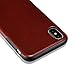 technext020 for iPhone Xs Brown Leather Case, for iPhone X Case, Ultra Slim Fit iPhone 10 Artificial PU Synthetic Leather Cover Shock Resistance Protective for Apple iPhone X Brown
