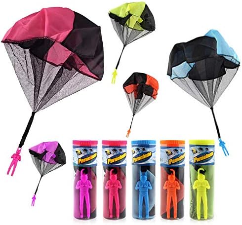 TSLIKANDO 5PCS Parachute Toy Tangle Free Parachutes Men Hand Throwing Solider Toys for Kids