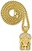 Jesus Necklace New Crowned Small Gold Color Iced Out Pendant 24 Inch 4mm Cuban Style Chain