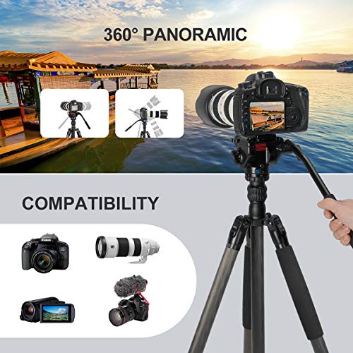 SIRUI Profi Traveler VC Video-Stativ, 159 cm, Carbon, Reise-Video-Stativ mit Videoneiger, Tragkraft bis zu 3 kg – Bild 4