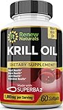 100% Pure Antarctic Krill Oil Capsules 1000mg serving w/ Astaxanthin - Supports Healthy Heart Brain Joints - Omega 3 Highest Quality Supplement - 60 Softgels. 100% Money Back Guarantee!