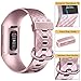 Tobfit Bands Compatible with Fitbit Charge 3 Bands for Women Men Replacement for Fitbit Charge 3 SE Accessories Classic Sports Wristbands, 2 Pack (#Rose Gold/Wine Red, Small)