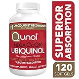 Qunol Mega CoQ10 UBIQUINOL, Superior Absorption, Patented Water and Fat Soluble