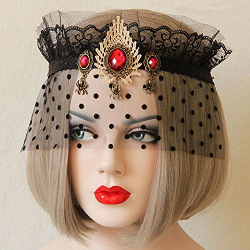 EFOSE Halloween Cosplay Mask Black Lace Eye Veil Hollow Costume Masquerade Mask