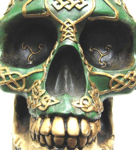 Celtic Knotwork Lion Human Skull Money Bank Piggy