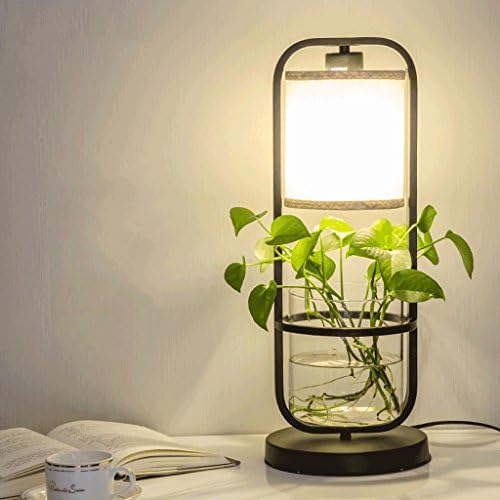Ywyun New Chinese Vintage Table Lamp/Floor Lamp, Creative Vertical Flower Pot Floor Lamp, Modern Home Hotel Room Lighting, Simple Fabric Lampshade (Size : 20 * 52CM)
