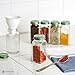 SpiceLuxe Premium Spice Jar Set -12 Square Glass 4 oz Spice Bottles, 72 Deluxe Labels, 12 Shaker Tops, Organic Green Steel Caps and No Clog Wide Spice Funnel