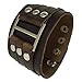 CEBUY Both Men and Women Style Cool Wide Big Buckle Rivet Genuine Leather Cuff Wristband Bracelet Bangle (Brown)
