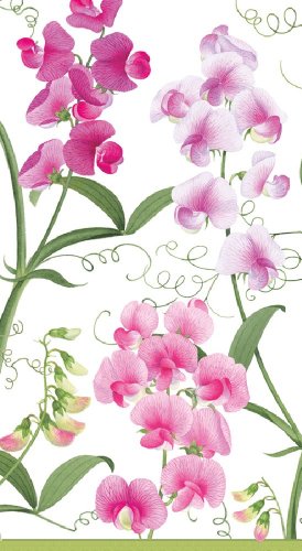Caspari entertaining 15-pack sweet peas guest towels