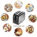 Evening Household Automatic Fast Heating Compact Brushed Stainless Steel Bread Toaster Breakfast Wide Slot Temp-Control Muffins,Waffles,Bagels, Cool Touch Defrost Reheat Cancel, Black