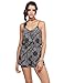 Patterned Front Lace Up Sleeveless Romper Black Size S