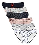 Abclothing Women's Cotton Low Rise Bikini Underwear 6 Pack Black Multi-color XS/2XL