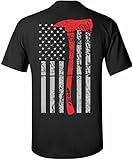 Patriot Apparel Thin Red Line T-Shirt Axe Design (Medium, Black)
