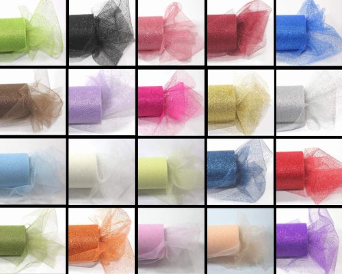 *SALE* 9 GLITTER Tulle Rolls each one 6" By 30 Ft
