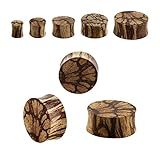 Organic Double Flared Batik Wood Plugs - Sold As Pair - Available in Multiple Sizes (16mm (5/8