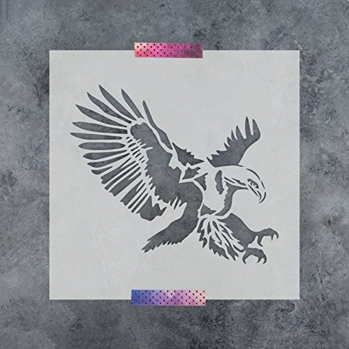 Eagle Stencil Template - Reusable Stencil of an Eagle Bird with Multiple Sizes Available