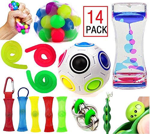EDsportshouse Fidget Sensory Toy Set,DNA Stress Relief Balls-Rainbow Magic Cube Ball-Liquid Motion Bubbler Timer-Strechy String Fidget Hand Toys For Kids & Adults With ADHD Autism Anxiety - Thumbnail 6