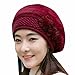Beret Cap,Haoricu Fashion Womens Flower Knit Crochet Beanie Hat Winter Warm Cap (❤️G)