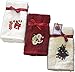 Classic Turkish Towels Christmas Set - 6 Pieces of Cute Embroidered Christmas Fingertip Towels, Fancy Holiday Finger Hand Towels, Seasonal Turkish Combed Cotton Kitchen Towels | Santa Set