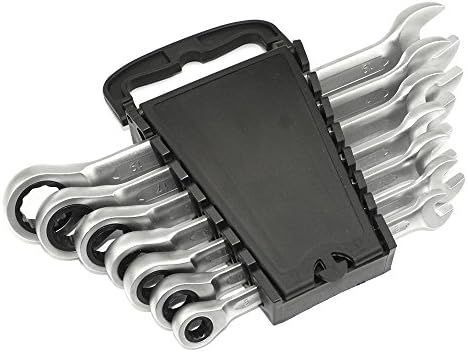 7 pcs Combination Ratchet Wrench Set,Chrome Vanadium Open-Ended Wrench(8, 10, 12, 13, 15, 17, 19)Repair Auto Repair Hand Tool