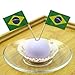 Brazil | Brazilian Flag Toothpicks | National Flags Food Picks for Bento Box Lunch Box(140 Count)