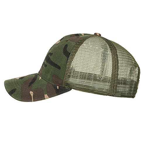 Bravetoshop Camouflage Summer Cap Mesh Hats for Men Women Casual Hats Hip Hop Baseball Caps(Army Green,Free Size) - Thumbnail 3