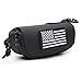 Tactical 1000D Nylon Sunglasses and Eyeglasses Hard Case with Molle System, Portable Outdoor Travel Glasses Holder(Black)