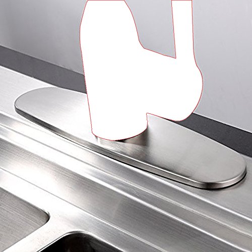 image for HUASONG 9.65 Inch Oval Stainless Steel Deck Plate Hole Cover Faucet Es