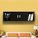 Yaheetech Wall Mounted Wooden Floating Desk with Hutch Storage Shelves Home Office Organizer, Black Brown