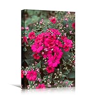Canvas Wall Art Pink Petals Colorful Farmhouse/Country Floral Multicolor Patterns Photography - 12x18 inches