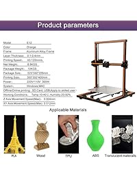 Anet E12 Impresora 3d, marco de aluminio de alta precisión Kits de computadora impresora 3d Reprap bricolaje Kit Set Off-line Impresión Soporte 10 m filamento gratuito ABS PLA Filamento de de la cadera