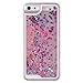 Yerwal iPhone 5 5s SE Case Glitter Heart Bling Dynamic Liquid Quicksand Clear Cover Case For iPhone 5 5G 5s SE-Pink