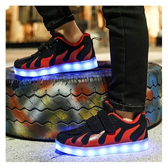 Unisex Bambini LED Lightup Scarpe,7 Colori USB Carica